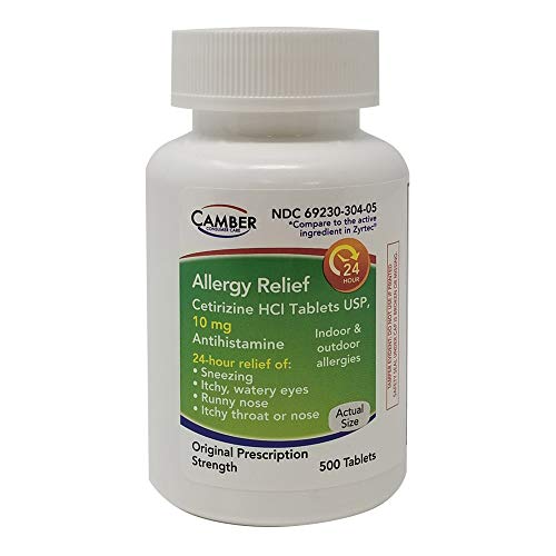 Camber Allergy Relief Cetirizine HCl Tablets - 500 Count