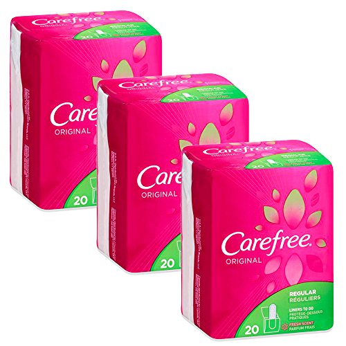 CAREFREE Original Regular Fresh Scent Pantiliners 20 Count 3 pack – Direct  FSA