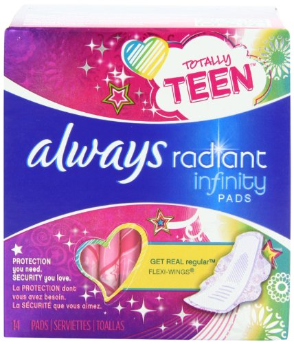 Always Totally Teen Always Radiant Infinity Pads - Size 1 - 14