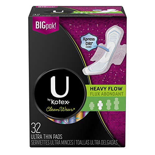 U by Kotex Security Maxi Pads Overnight - 8 pks of 14, Pack of 4