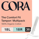 Cora Organic Cotton Tampons Variety Pack