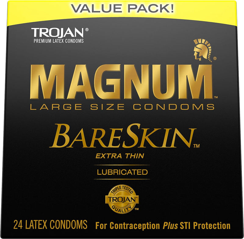 TROJAN Magnum BareSkin Premium Large Condoms- 24 count