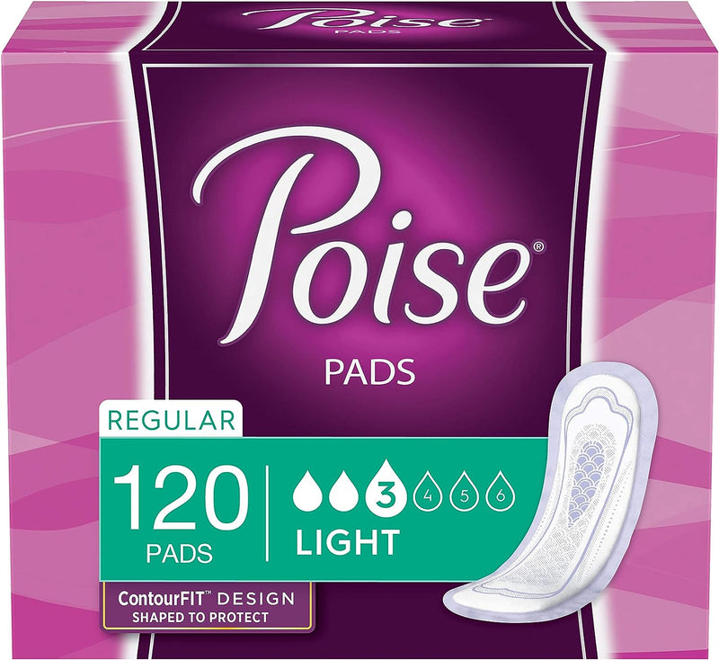 Poise Incontinence Light Absorbency - Regular 3- 120 count