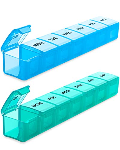 BUG HULL Extra Large Pill Organizer For Travel 2 count