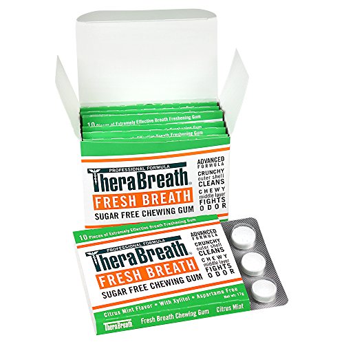 TheraBreath Fresh Breath Chewing Gum With ZINC, pack of 6