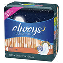 Always Ultra Thin Overnight Pads -Size 4 - 52 Count