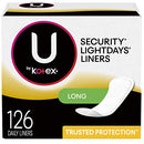 U by Kotex Lightdays Long Panty Liners- 126 count