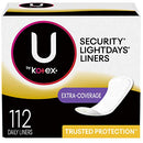 U by Kotex Lightdays Extra Coverage Panty Liners- 112 count