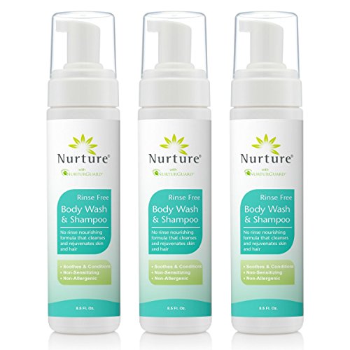 Nurture Rinse Free Body Wash & Shampoo- 3 count