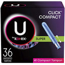 U by Kotex Super Absorbency Unscented Compact Tampons- 36 count