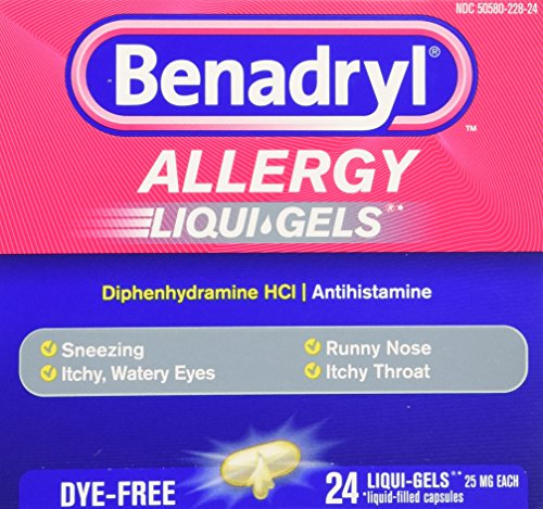 Benadryl Dye-Free Allergy Reliefs, 24-Count Liqui-gels (Pack of 4)
