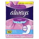 Always Thin Daily Wrapped Liners - 162 count