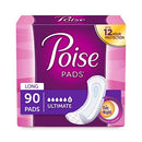 Poise Incontinence Ultimate Absorbency 6 Long Pads - 90 count
