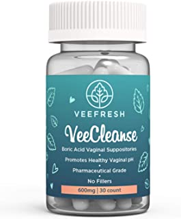 VeeCleanse Boric Acid Vaginal Suppositories- 30 count