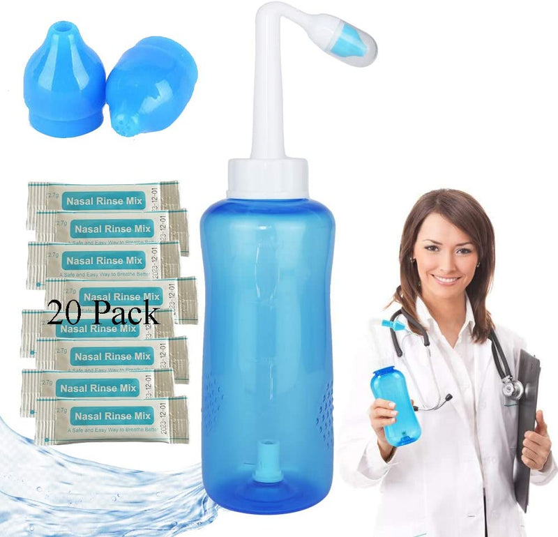 Hi Fine Care Nasal Wash Bottle, Sinus Rinse Bottle Nose Wash Cleaner 300ml Nasal Wash Bottle