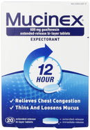 Mucinex Guaifenesin Extended Release Tablets 20 Count