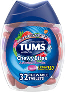 TUMS Fast-acting Extra Strength Heartburn Relief, Berry Chewy Bites,  32 count