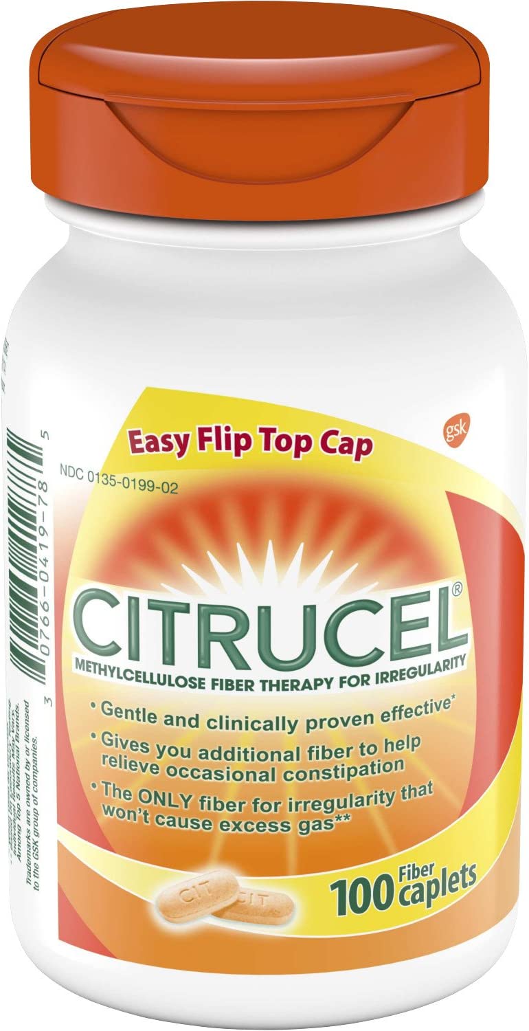 Citrucel Caplets Fiber Therapy for Occasional Constipation Relief 100 count