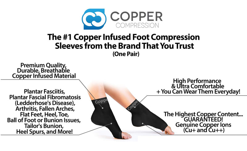 Copper Compression Recovery Pain Foot Sleeves