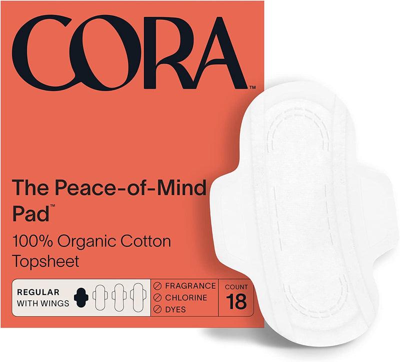 Cora Ultra Thin Organic Cotton Period Pads- 18 count