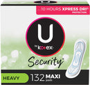 U by Kotex Security Maxi Pads- 132 count (3 packs of 44)