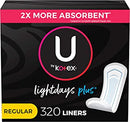 U by Kotex Regular Lightdays PLUS Liners- 320 count (pack of 4- 80 counts)