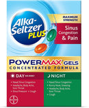 Alka-Seltzer Plus Day and Night Maximum Strength Powermax Gels - Nasal Decongestant, 24 Count