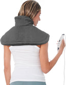 Pure Enrichment Neck and Shoulder Heating Pad - 4 Heat Settings Magnetic Neck Closure